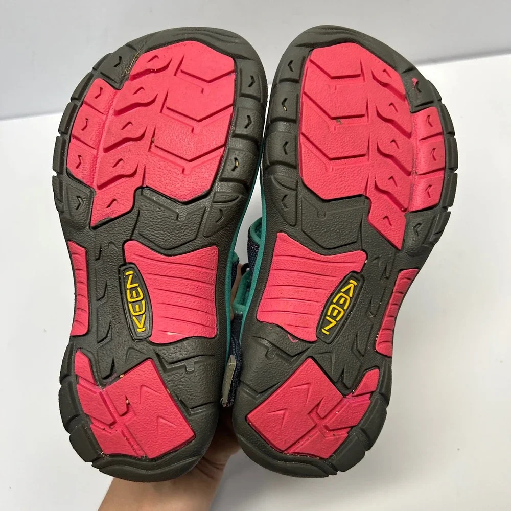 KEEN Newport H2 Sandals Navy Teal Pink Youth Size 3 Hiking Water Shoes 1012316
